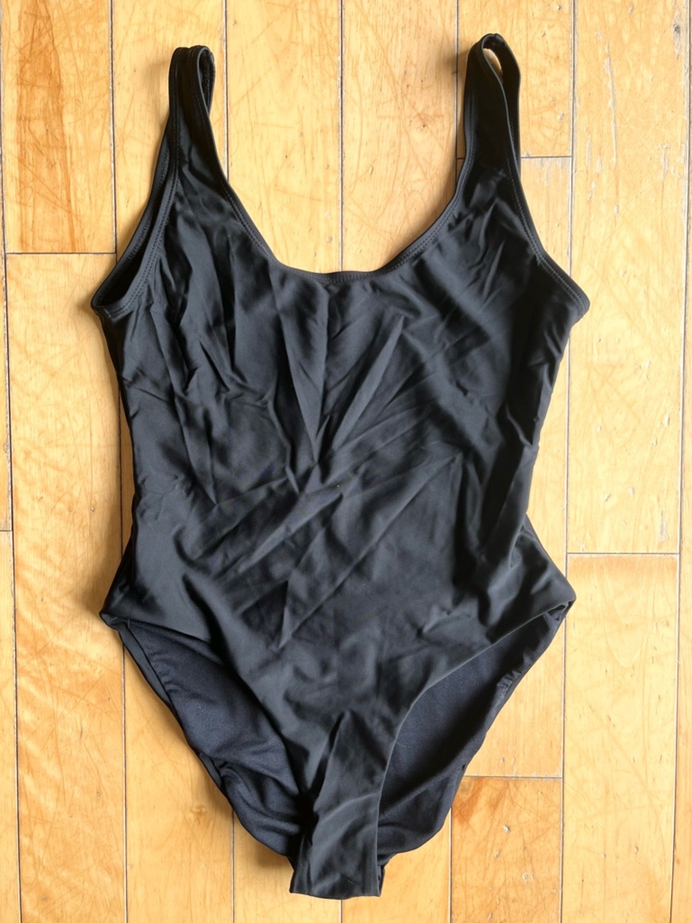 Onia Classic Minimalist Black One‑Piece Swimsuit (Size Medium)